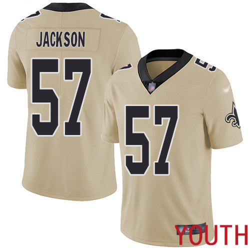 New Orleans Saints Limited Gold Youth Rickey Jackson Jersey NFL Football #57 Inverted Legend Jersey->youth nfl jersey->Youth Jersey